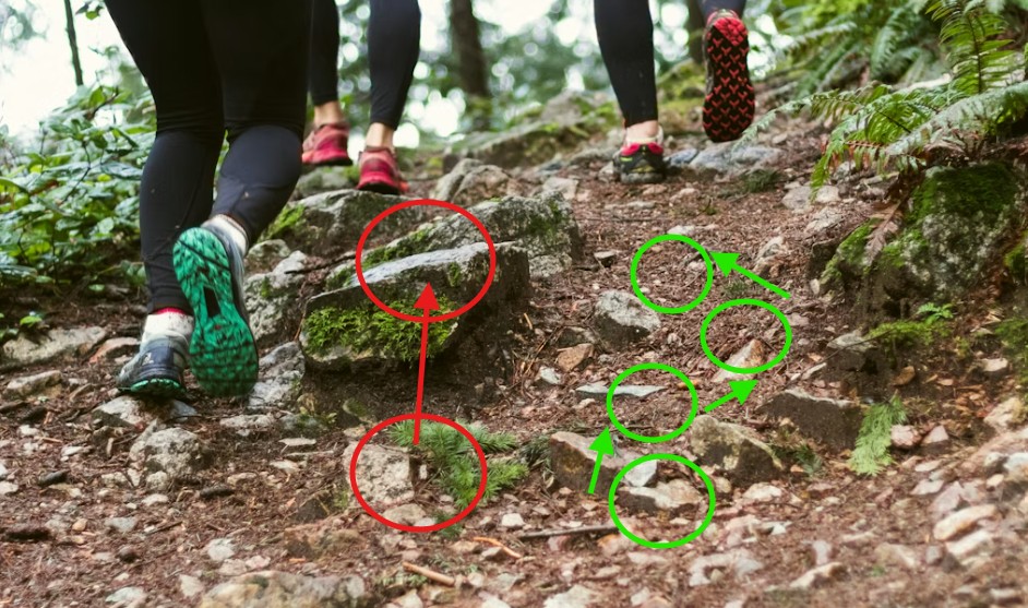 越野跑上坡，步距越短越省力，越能保持跑動節奏